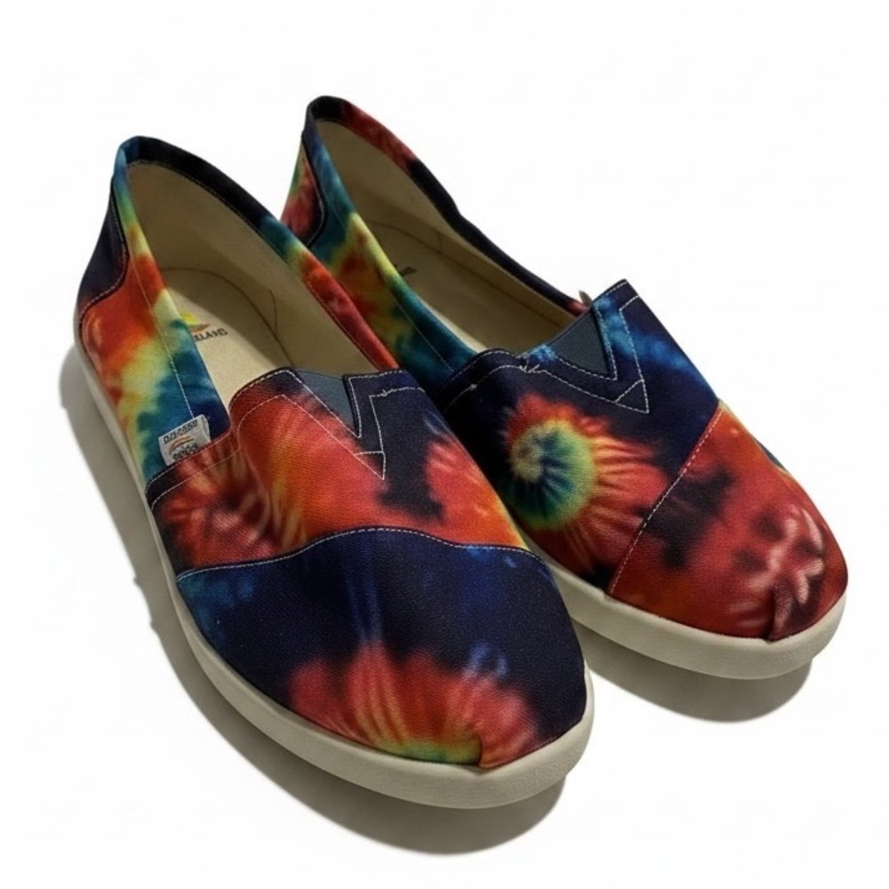 Aloha Island Fiesta Tie Dye Slip On Canvas Shoes Womens 11M Multi Color 194032